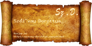 Szávay Dorottya névjegykártya